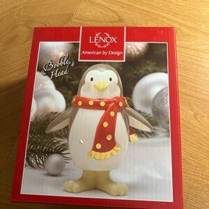 Lenox Penguin Bobble Head with Red and Yellow Scarf NIB